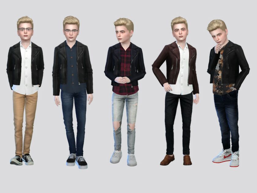 Vesper Leather Jacket Boys By Mclaynesims Sims 4 CC