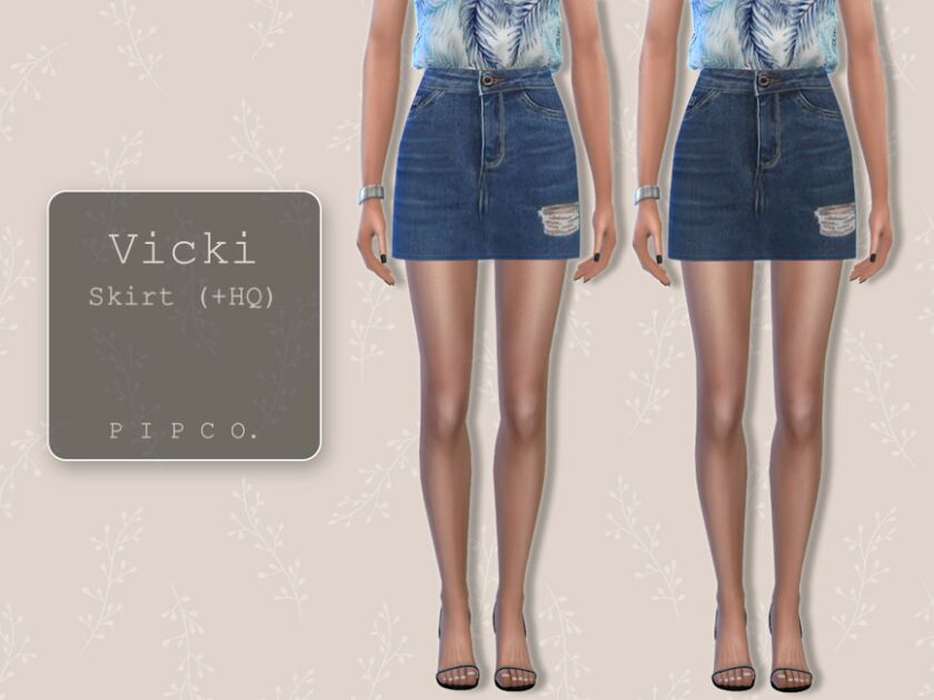 Vicki Denim Skirt Sims 4 CC