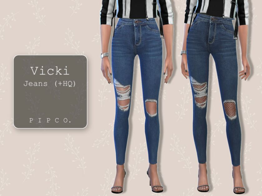 Vicki Jeans (Ripped). By Pipco Sims 4 CC