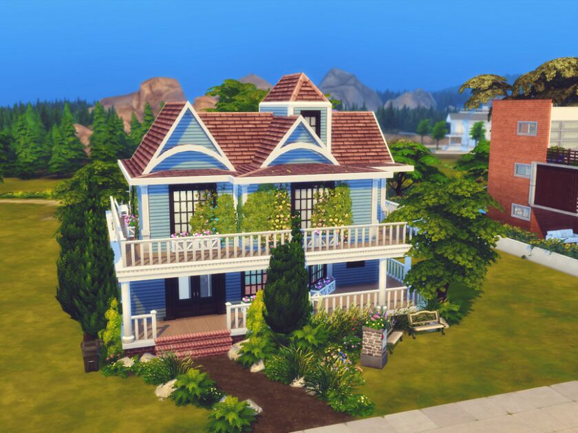 sims 4 cc victorian blue shell no cc by genkaiharetsu 4