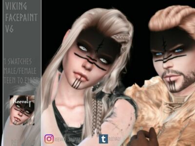 Viking Facepaint V6 By Reevaly Sims 4 CC