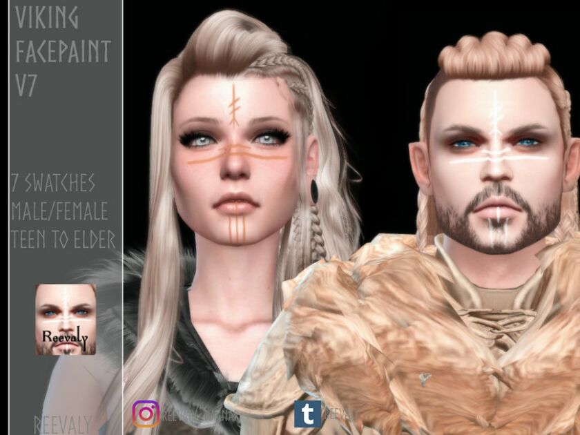 Viking Facepaint V7 By Reevaly Sims 4 CC