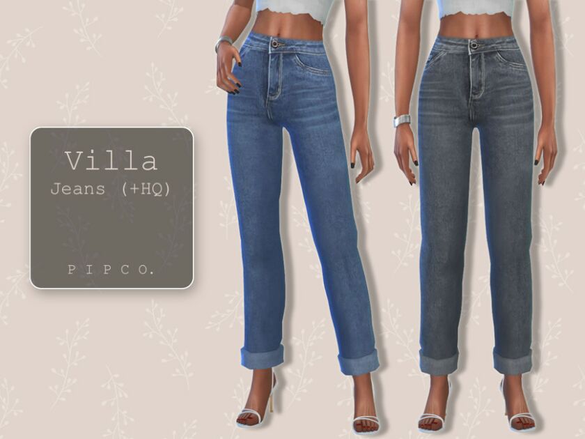 Villa Jeans (Rolled) Version 2. Sims 4 CC