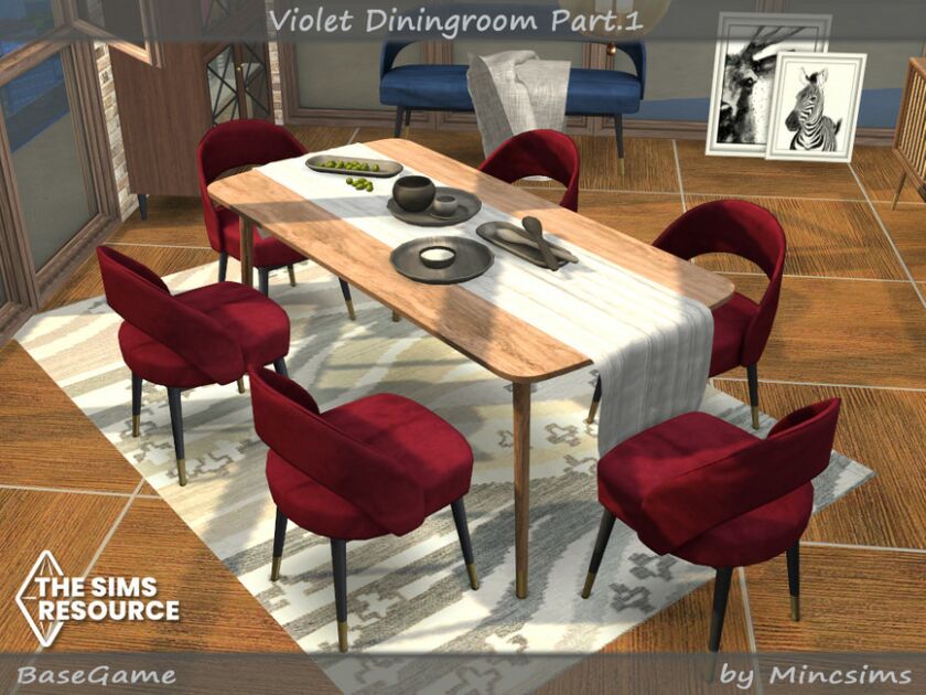 sims 4 cc violet diningroom part 1 by mincsims 2