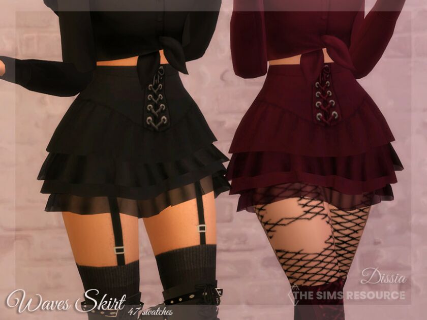 Waves Skirt By Dissia Sims 4 CC