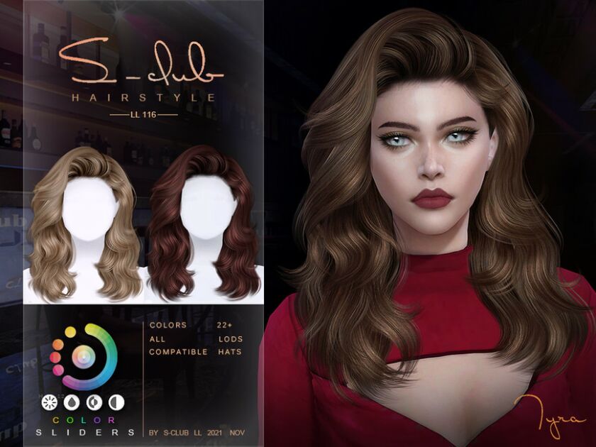 sims 4 cc wavy hair tyra by s club by s club 2