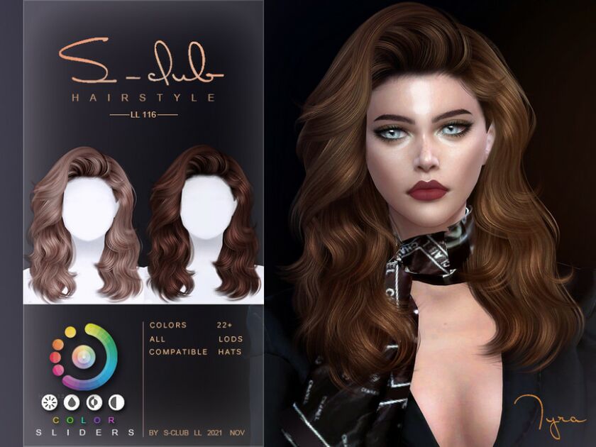 sims 4 cc wavy hair tyra by s club by s club 3