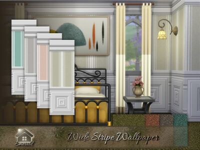 Wide Stripe Wallpaper By Emerald Sims 4 CC