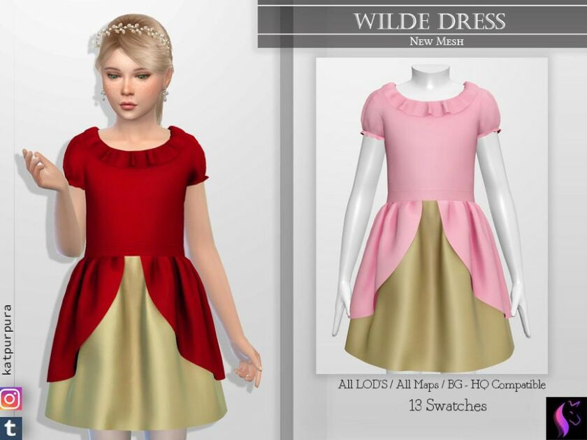 Wilde Dress By Katpurpura Sims 4 CC