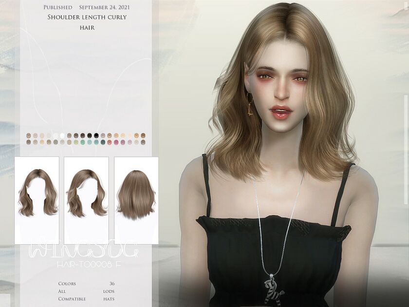 Wings-To0924-Shoulder Length Curly Hair Sims 4 CC