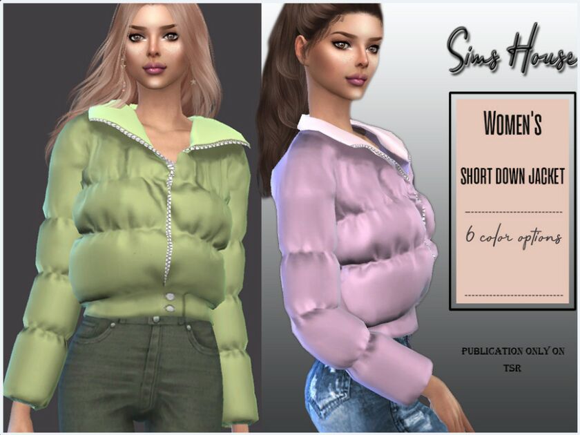 Women’s Short Down Jacket Sims 4 CC