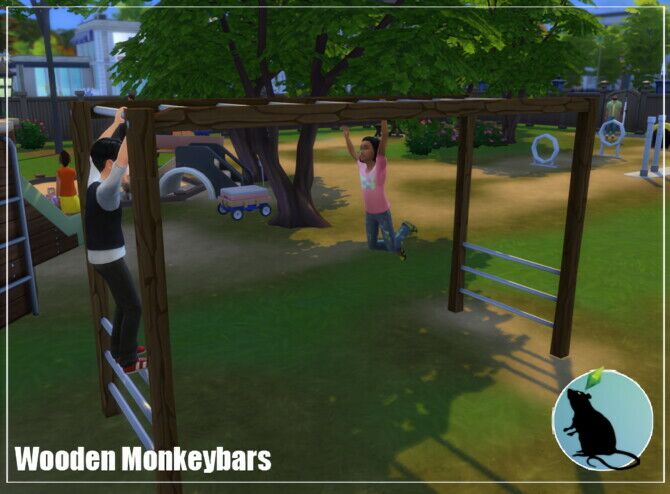 Wooden Monkey Bars By Standardheld Sims 4 CC