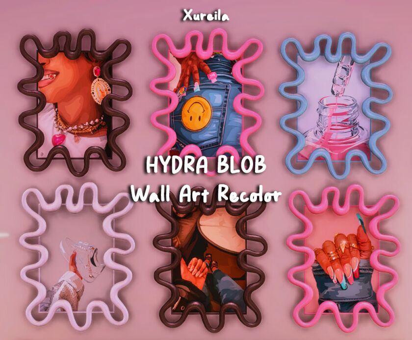 Xureila’s Hydra Blob Wall ART Recolor Sims 4 CC