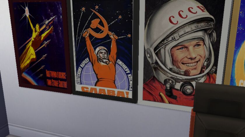 sims 4 cc yuri gagarin poster comrade yuri 4