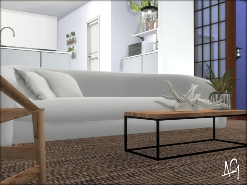 sims 4 cc zen living room room by algbuilds 2