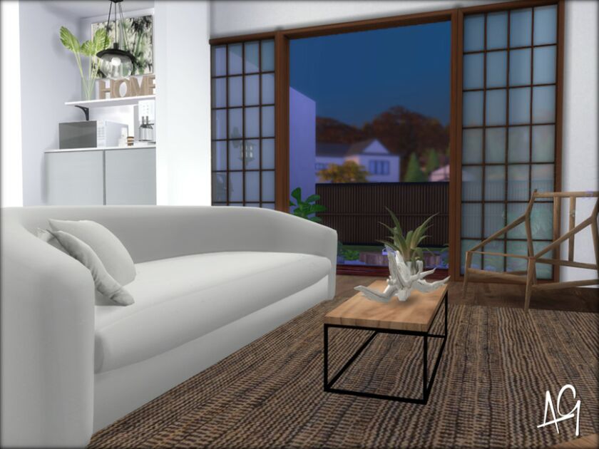 sims 4 cc zen living room room by algbuilds 4