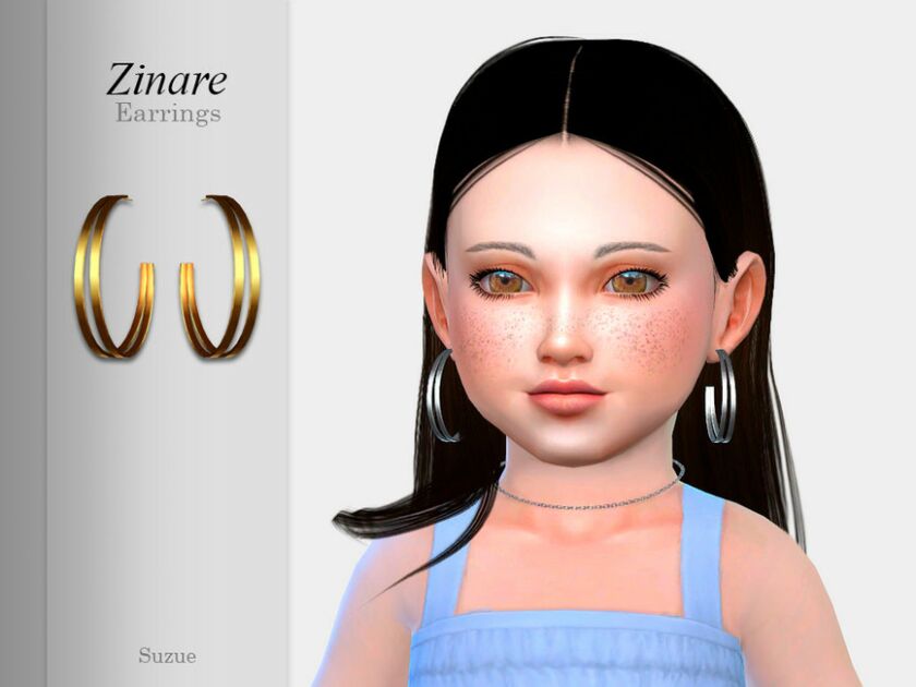 Zinare Earrings Toddler By Suzue Sims 4 CC