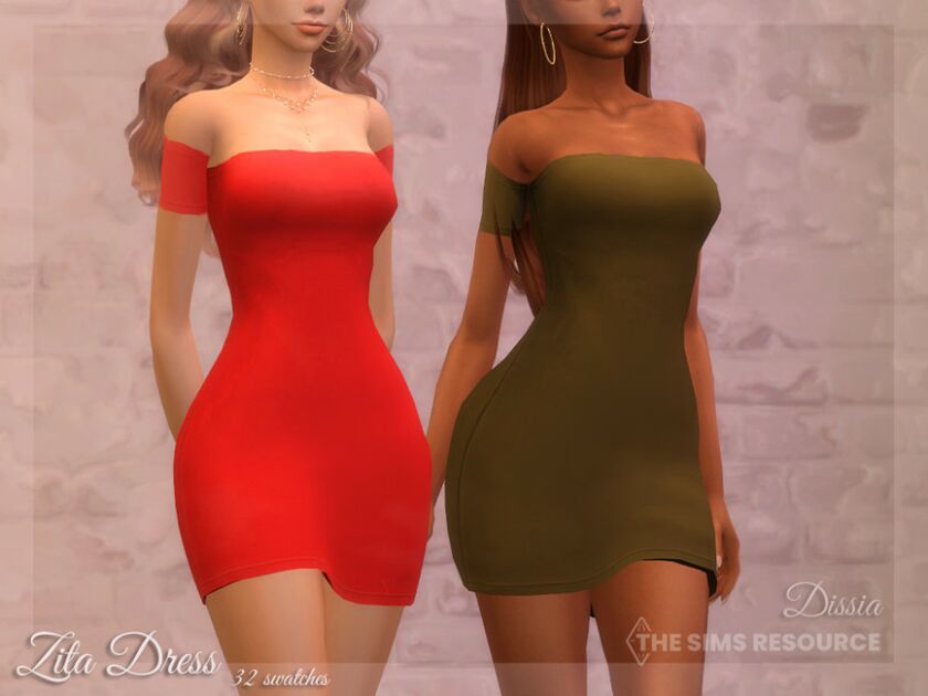 Zita Dress By Dissia Sims 4 CC