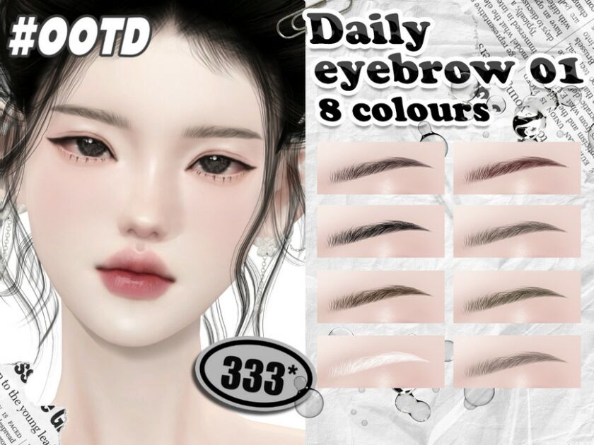 333-Daily Eyebrow 01 By Asan333 Sims 4 CC