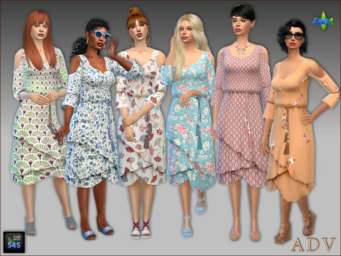 6 End-Of-Summer Dresses Sims 4 CC