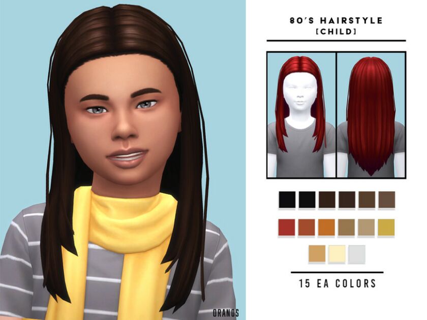 80’S Hairstyle [Child] By Oranostr Sims 4 CC