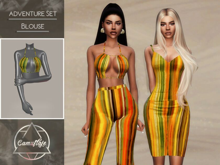 Adventure SET – TOP By Camuflaje Sims 4 CC