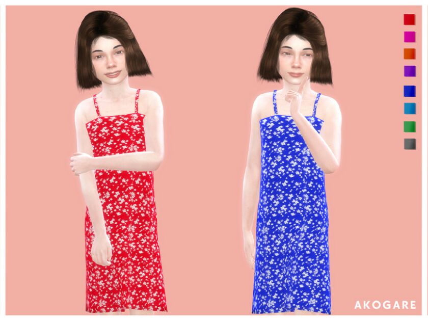 Akogare Dress NO.27 By _Akogare_ Sims 4 CC