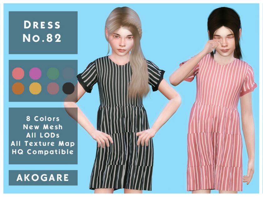 Akogare Dress NO.82 By _Akogare_ Sims 4 CC