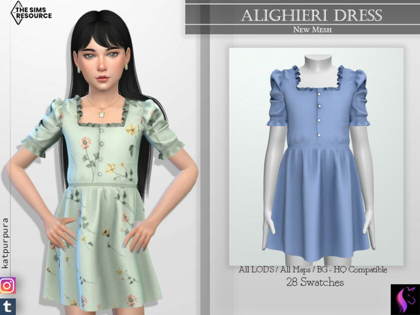 Alighieri Dress By Katpurpura Sims 4 CC