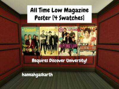 ALL Time LOW Magazine Poster [4 Swatches] Sims 4 CC