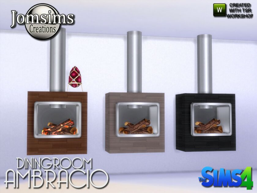 Ambracio Fireplace Sims 4 CC