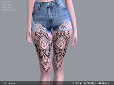 Angissi-Tattoo Butterfly-Version2 By Angissi Sims 4 CC