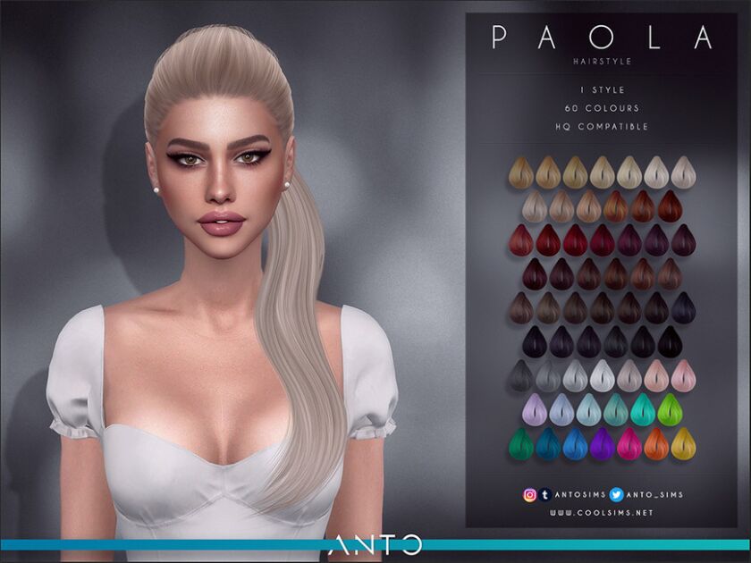 Anto – Paola (Hairstyle) By Anto Sims 4 CC