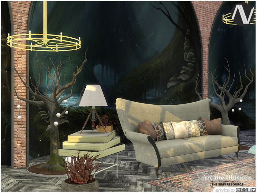 sims 4 cc arcane illusions solstheim living room by artvitalex 2