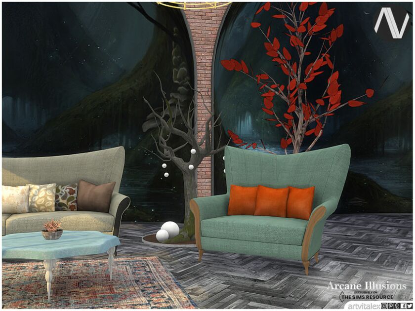 sims 4 cc arcane illusions solstheim living room by artvitalex 3