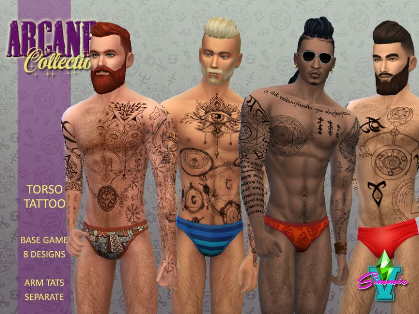 Arcane Torso Tattoo By Simmiev Sims 4 CC