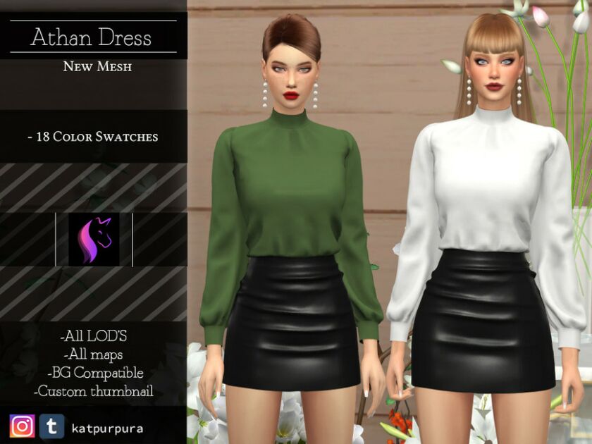 Athan Dress By Katpurpura Sims 4 CC