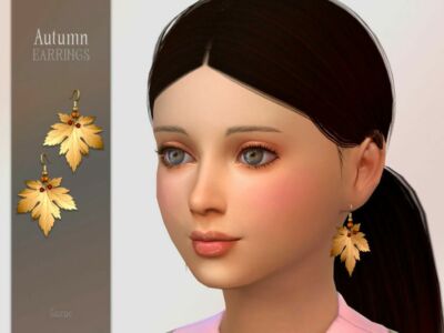 Autumn Earrings Child By Suzue Sims 4 CC