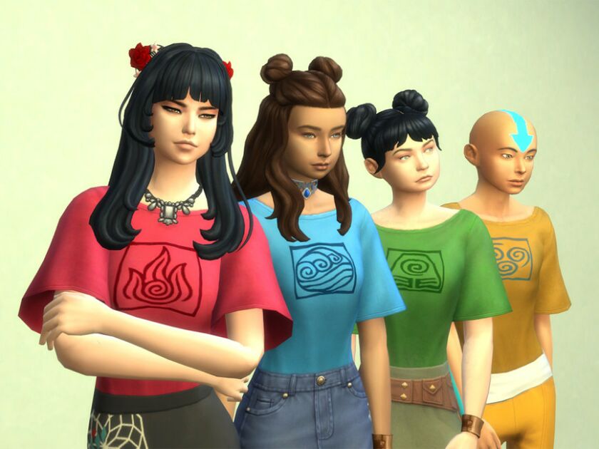 Avatar The Last Airbender Shirts For Females. Sims 4 CC