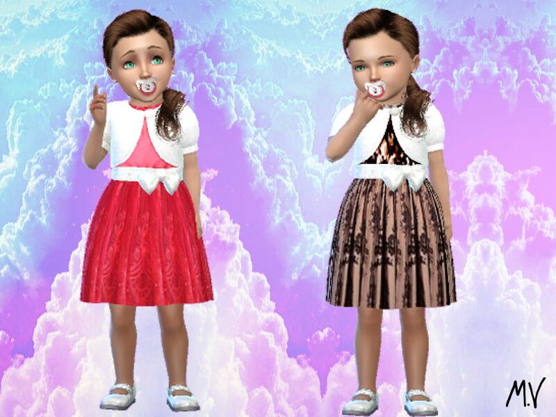 sims 4 cc baby dress by meuryvidal 2