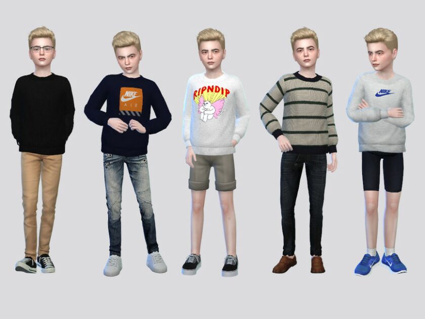 Barnes Crewneck Sweater Boys By Mclaynesims Sims 4 CC