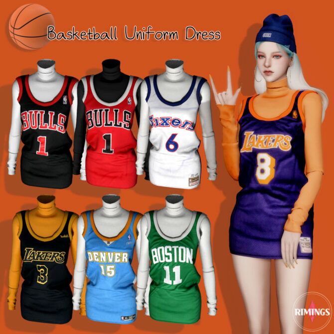 Basketball Uniform Dress By Rimings Sims 4 CC