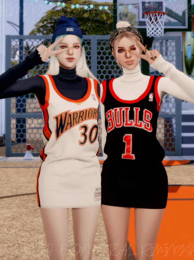 sims 4 cc basketball uniform dress by rimings 2