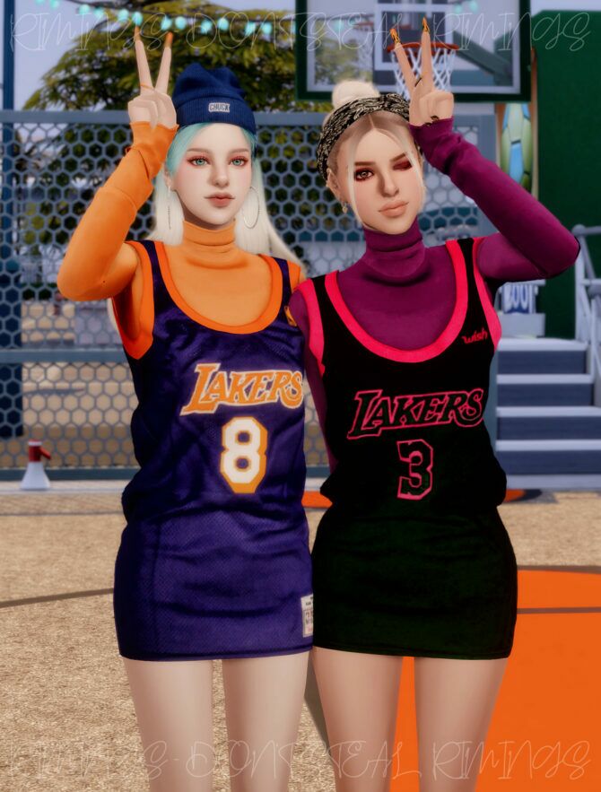 sims 4 cc basketball uniform dress by rimings 3