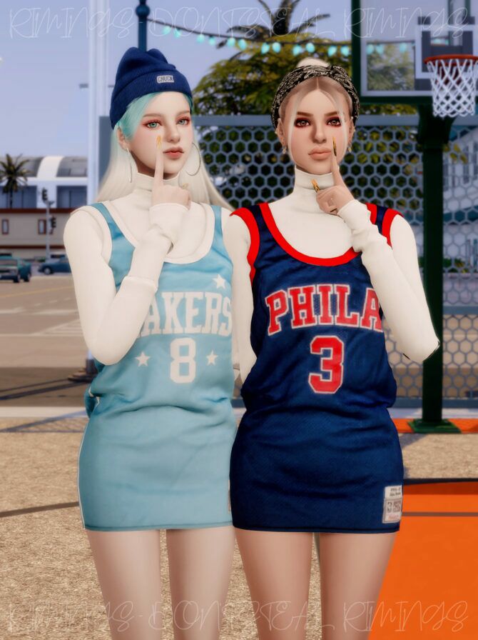 sims 4 cc basketball uniform dress by rimings 4