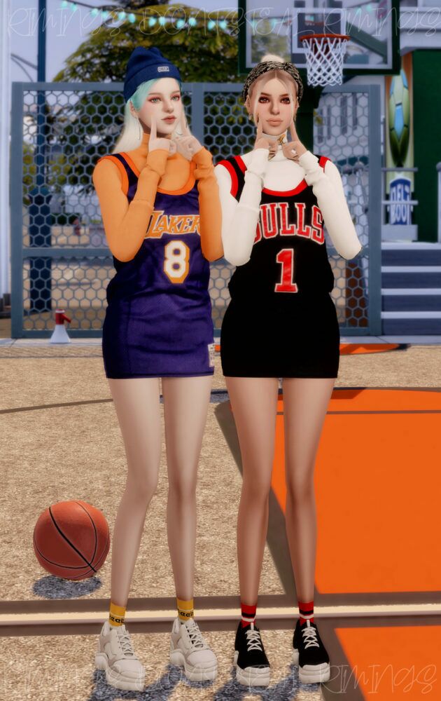 sims 4 cc basketball uniform dress by rimings 5