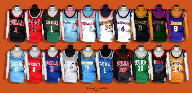 sims 4 cc basketball uniform dress by rimings 7