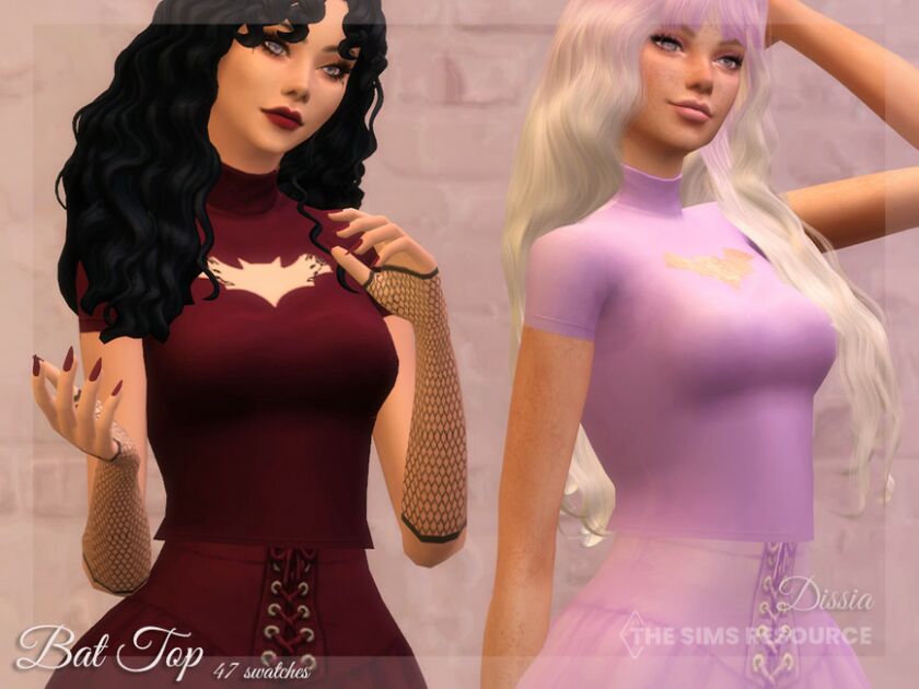 BAT TOP By Dissia Sims 4 CC