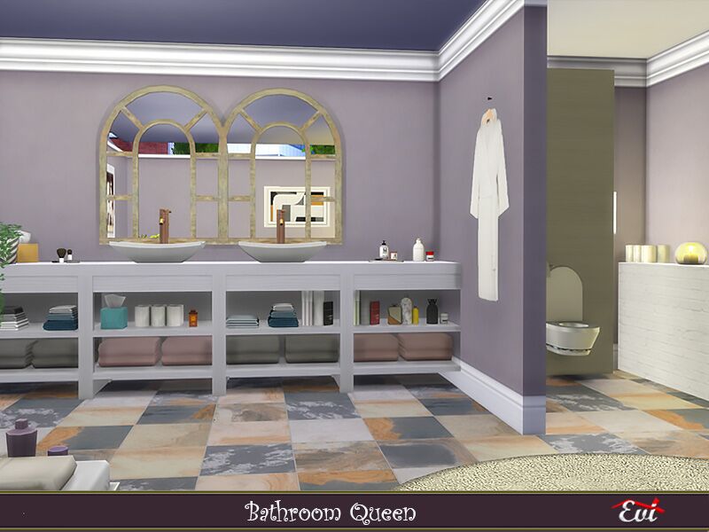 sims 4 cc bathroom queen by evi 2