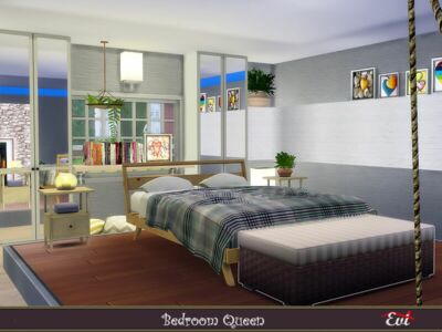 Bedroom Queen By EVI Sims 4 CC